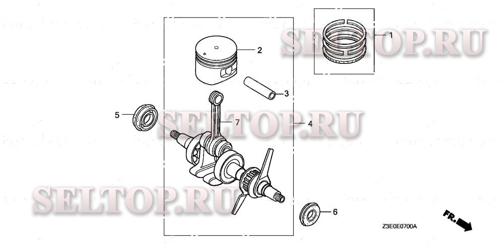 Коленвал, поршень для Honda GX25T HUT