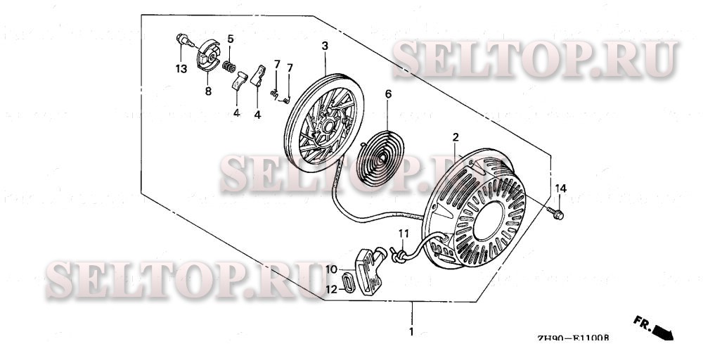 Ручной стартер для Honda GX270 PA2/A
