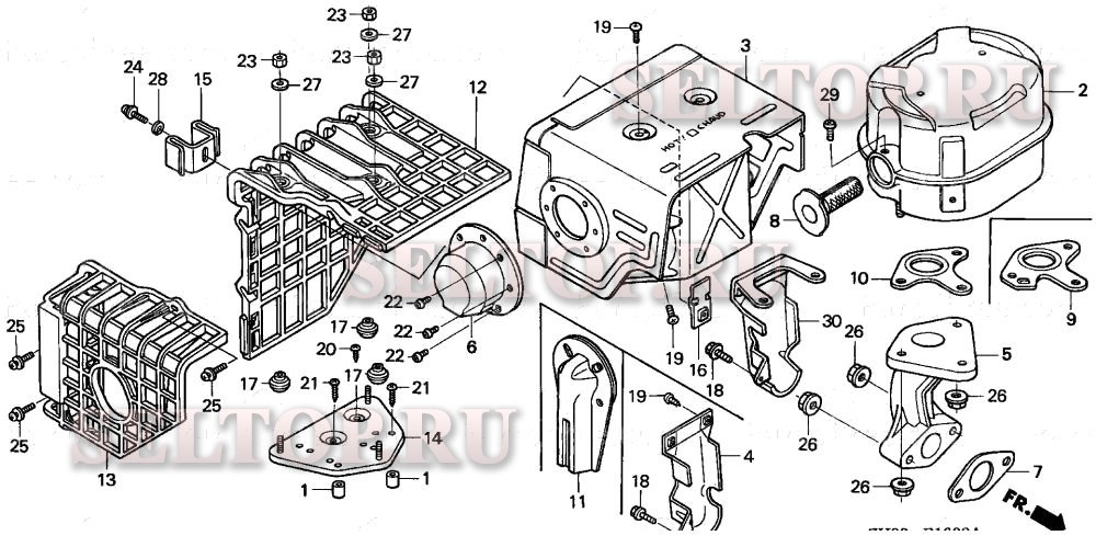 Глушитель (1) для Honda GX270 SMX2