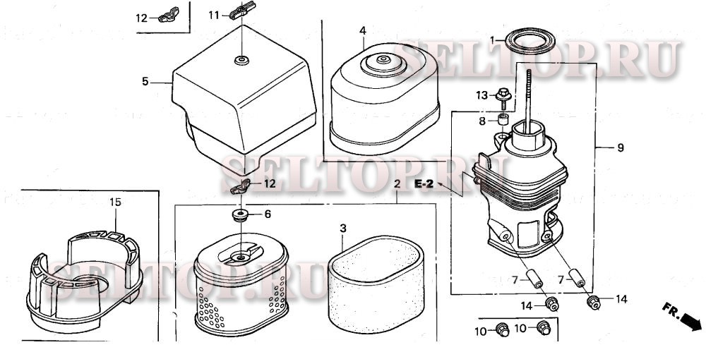 Воздушный фильтр (3) для Honda GX270 VW22