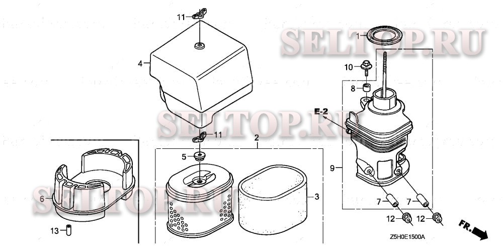 Воздушный фильтр (1) для Honda GX270R VWN2