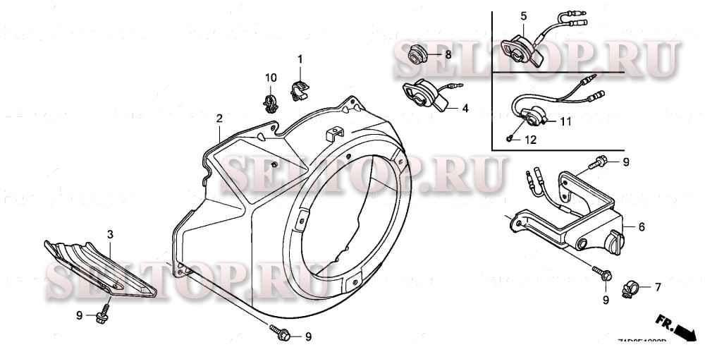 Кожух вентилятора (1) для Honda GX270T QAG2