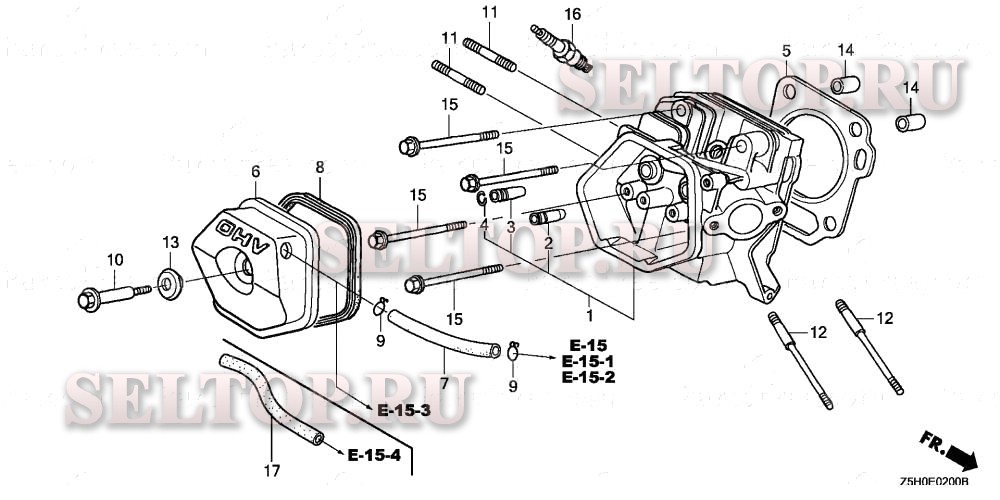 Головка цилиндра для Honda GX270U QHR