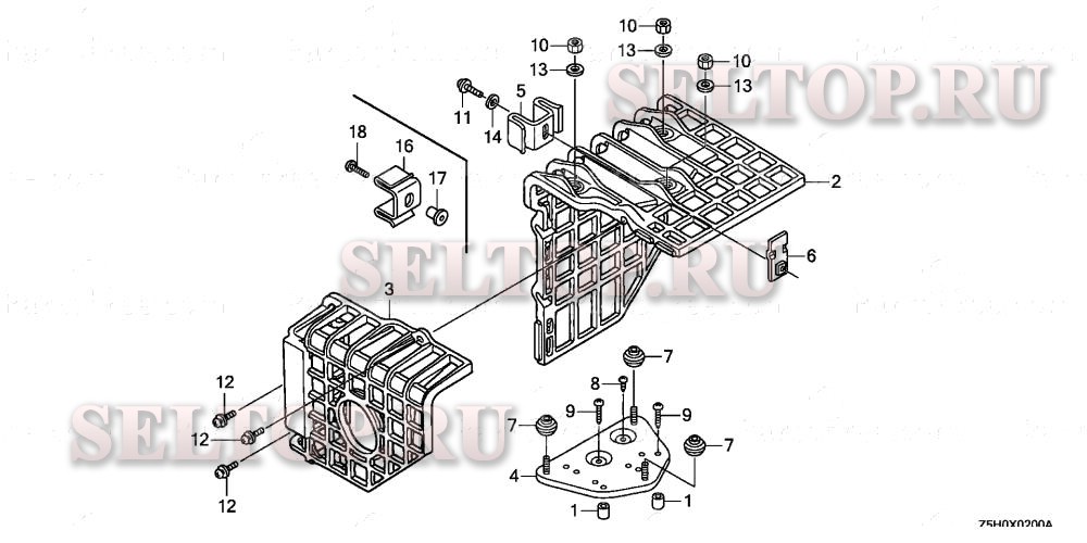 Крышка глушителя для Honda GX270U QHR