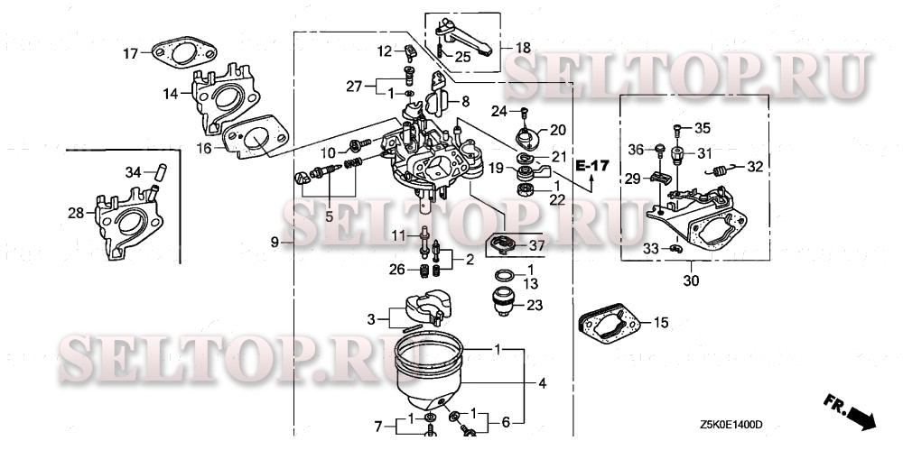 Карбюратор (1) для Honda GX270UT QSC9