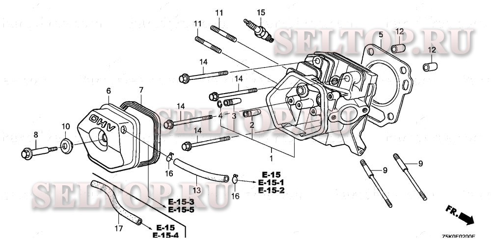 Головка цилиндра для Honda GX270UT QSC9