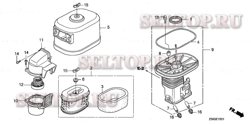 Воздушный фильтр (2) для Honda GX270UT QXC2