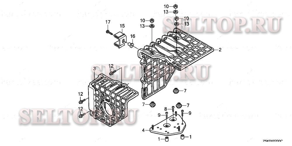 Крышка глушителя для Honda GX270UT RHE2