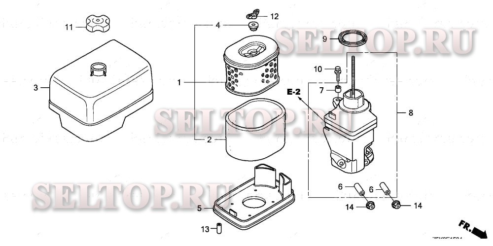 Воздушный фильтр (5) для Honda GX270UT2 QZA2