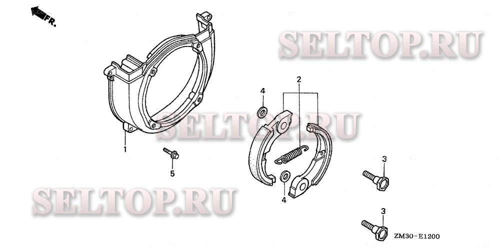 Сцепление, кожух вентилятора (горизонтальный тип) для Honda GX31 SAT