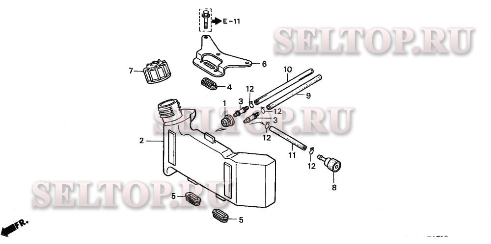 Топливный бак (вертикальный тип) для Honda GX31 TA2/A