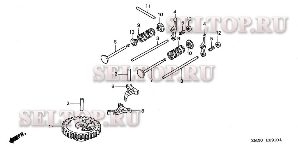 Распредвал (вертикальный тип) для Honda GX31 TAP