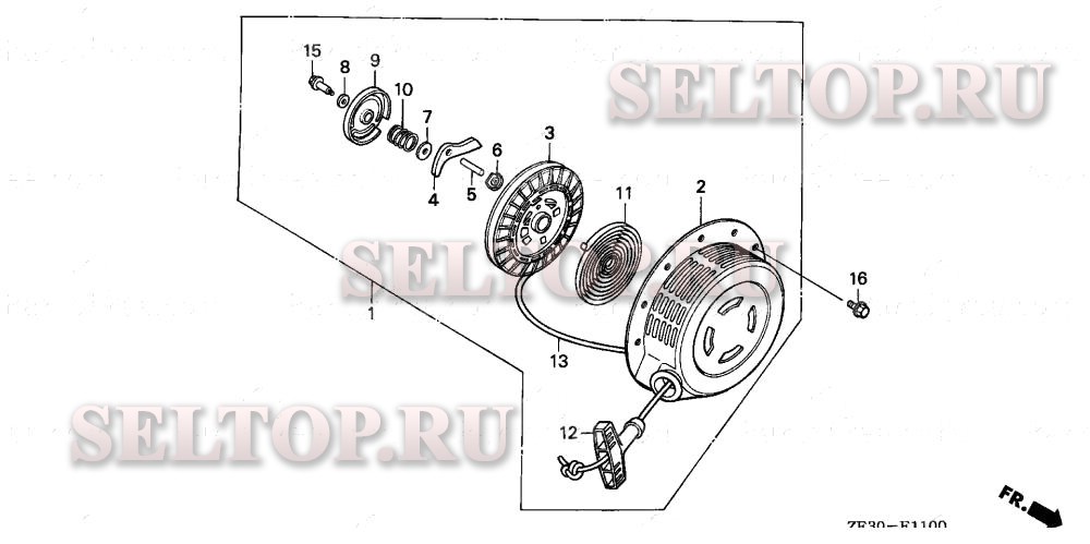 Ручной стартер для Honda GX340 QXC