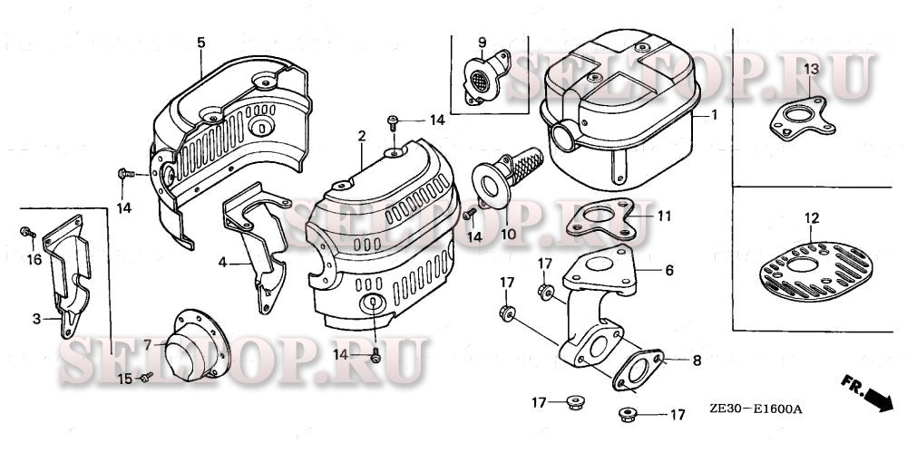 Глушитель для Honda GX340 STQ