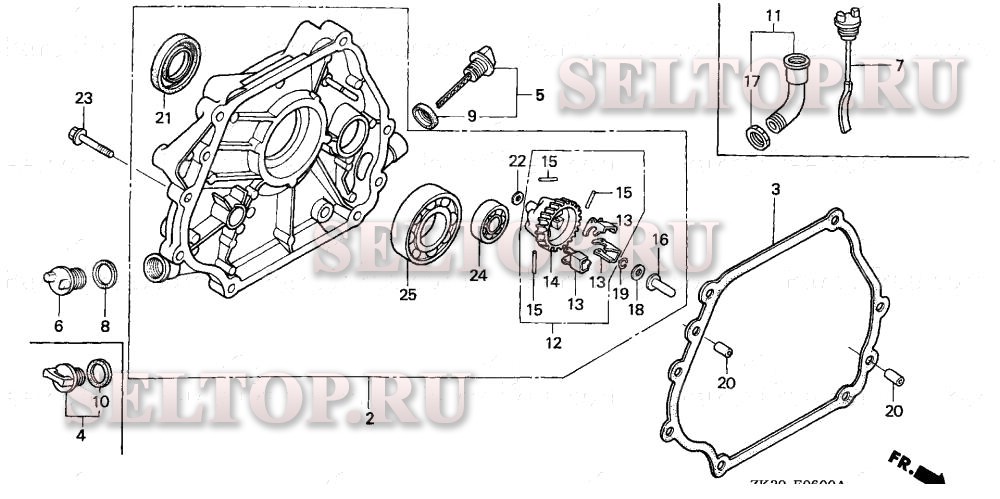 Крышка картера (1) для Honda GX340K1 EDE2