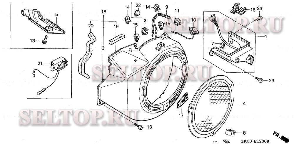 Кожух вентилятора (1) для Honda GX340K1 EDE2/A