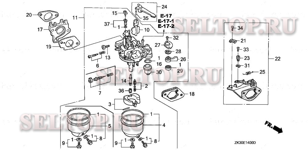 Карбюратор (1) для Honda GX340K1 LX