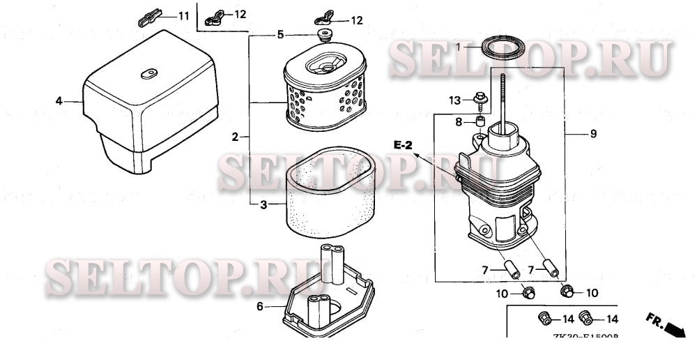 Воздушный фильтр (1) для Honda GX340K1 QAC2/A