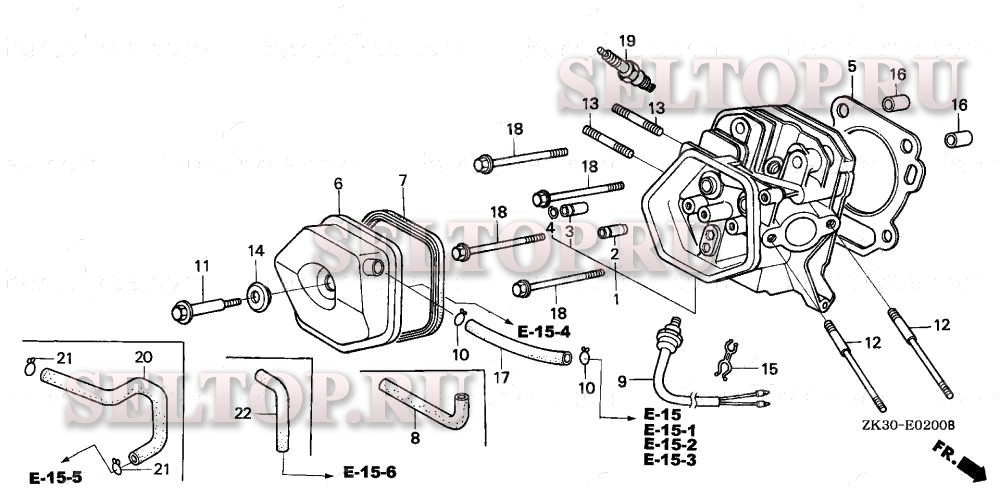 Головка цилиндра для Honda GX340K1 QWH2