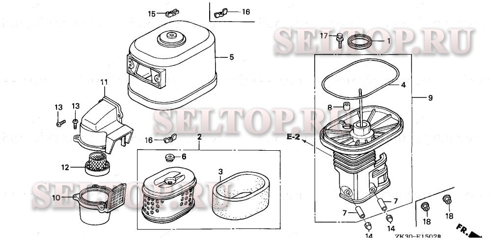 Воздушный фильтр (3) для Honda GX340K1 QXC9/A