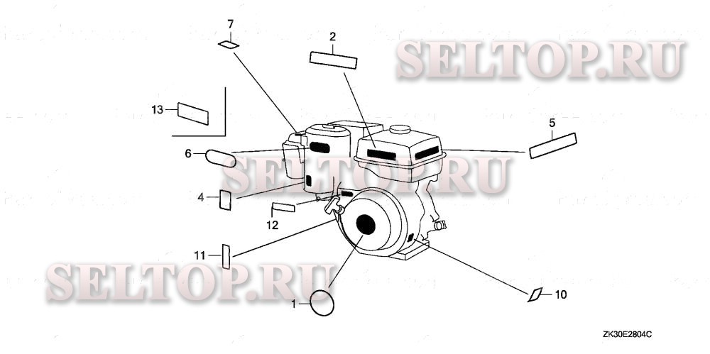 Этикетка (5) для Honda GX340K1 SMX2