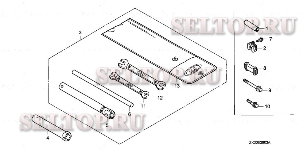 Инструмент (4) для Honda GX340K1 VDE2/A