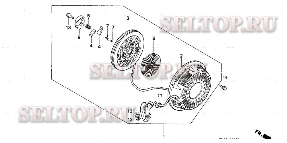 Ручной стартер для Honda GX340K1 VH22
