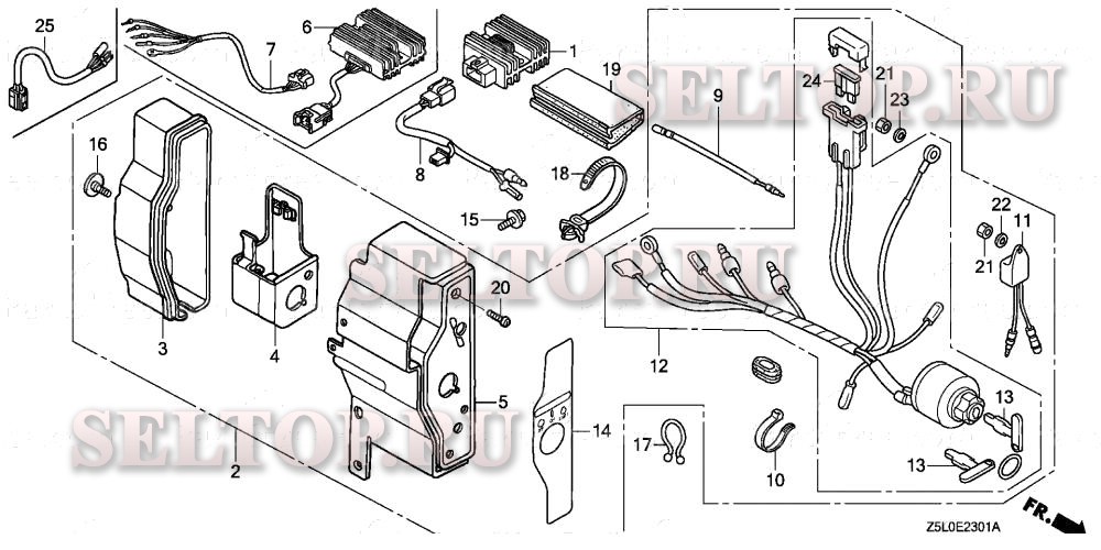 Блок управления (2) для Honda GX340R2 ED6
