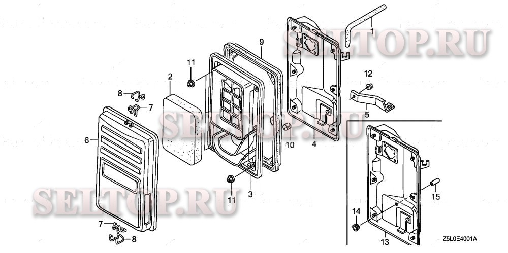Прочие запчасти (воздушный фильтр) (1) для Honda GX340R2 ED6