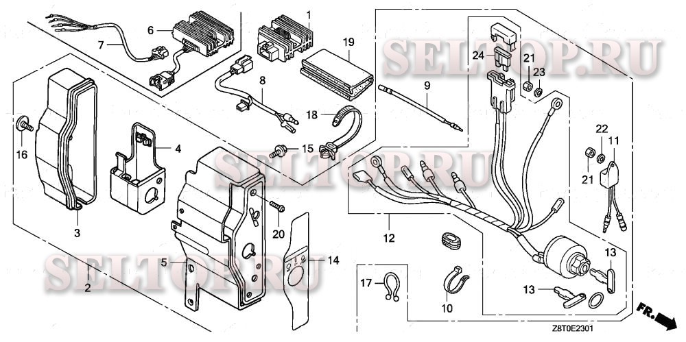 Блок управления (2) для Honda GX340RT1 QNB2