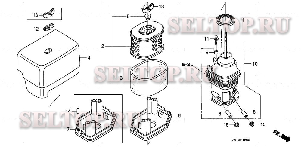 Воздушный фильтр (1) для Honda GX340RT1 VDE2