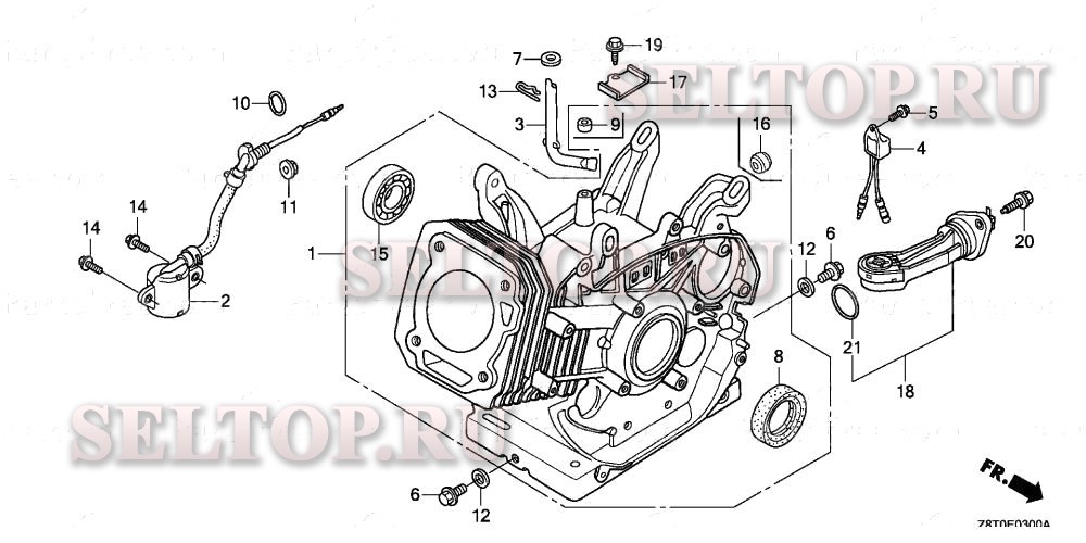 Блок цилиндров для Honda GX340RT1 VWE