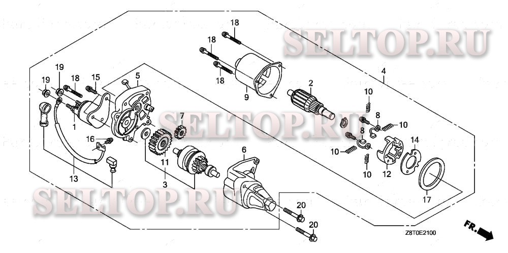 Стартер (1) для Honda GX340RT2 QNB2