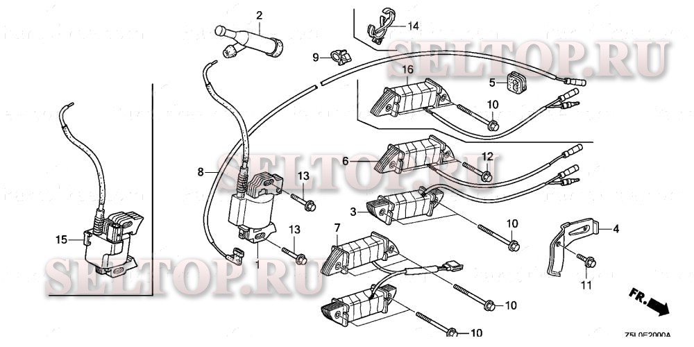 Катушка зажигания (1) для Honda GX340U1 EDT6