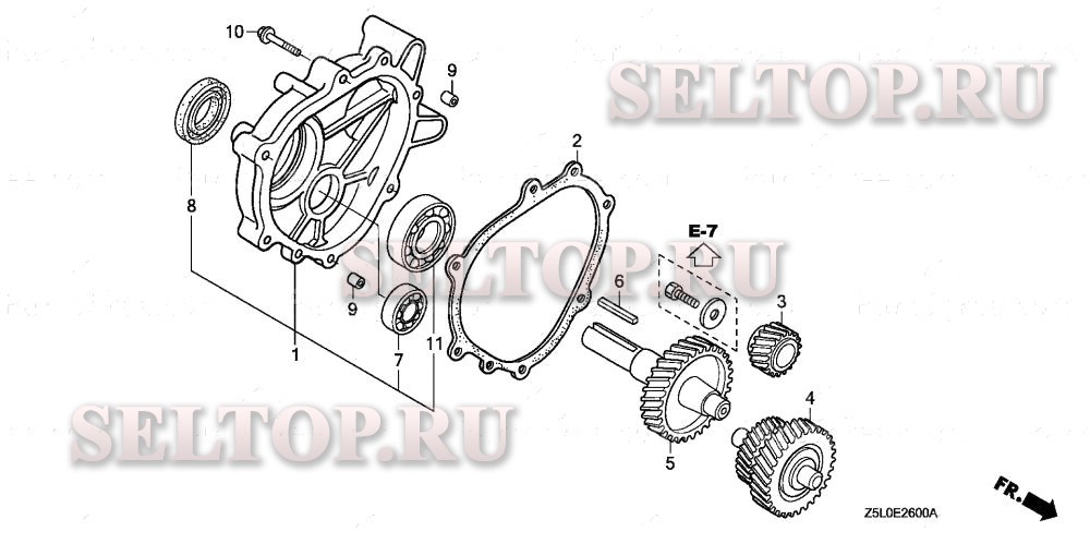 Редуктор (1) для Honda GX340U1 LX26