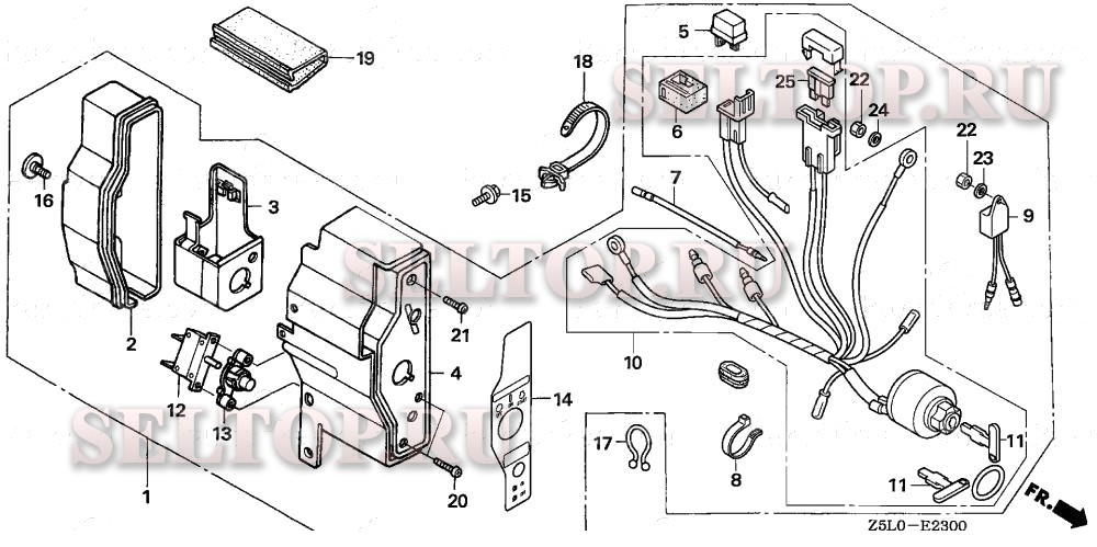 Блок управления (1) для Honda GX340U1 LXE8