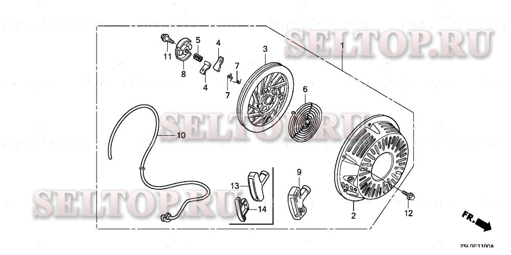 Ручной стартер для Honda GX340U1 LXU