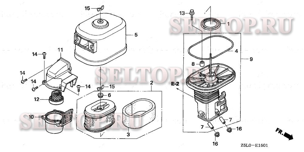 Воздушный фильтр (2) для Honda GX340U1 QDW9