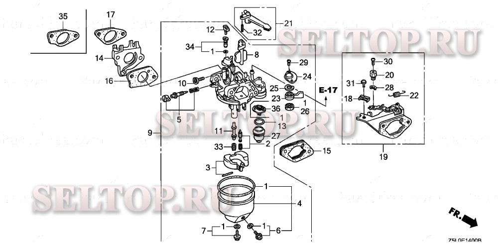Карбюратор (1) для Honda GX340U1 QKA4