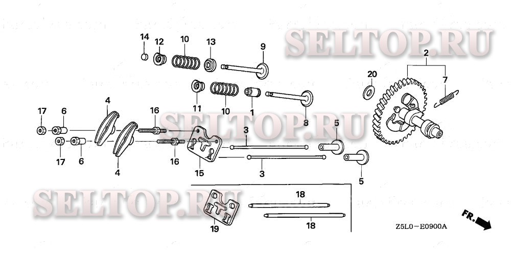Распредвал для Honda GX340U1 SMX2