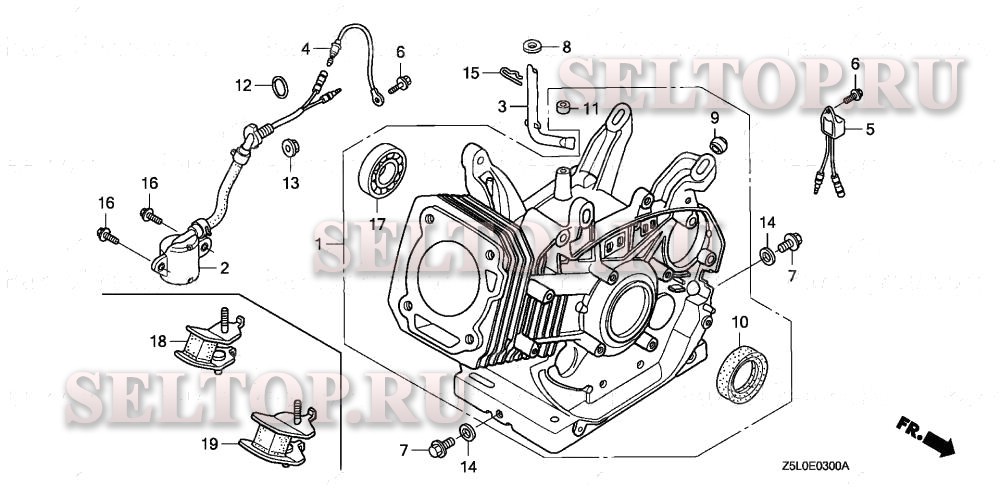 Блок цилиндров для Honda GX340U1 SXB