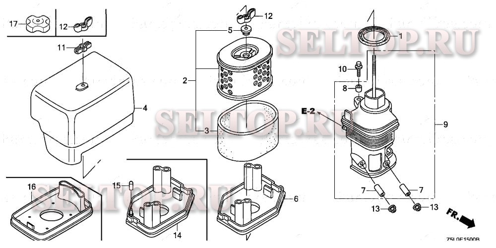 Воздушный фильтр (1) для Honda GX340U1 VXB