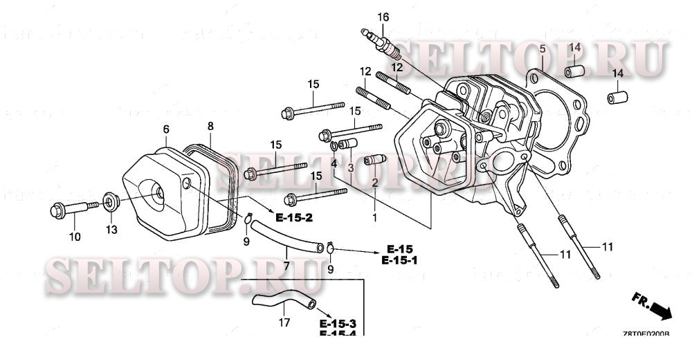 Головка цилиндра для Honda GX340UT1 QNE2
