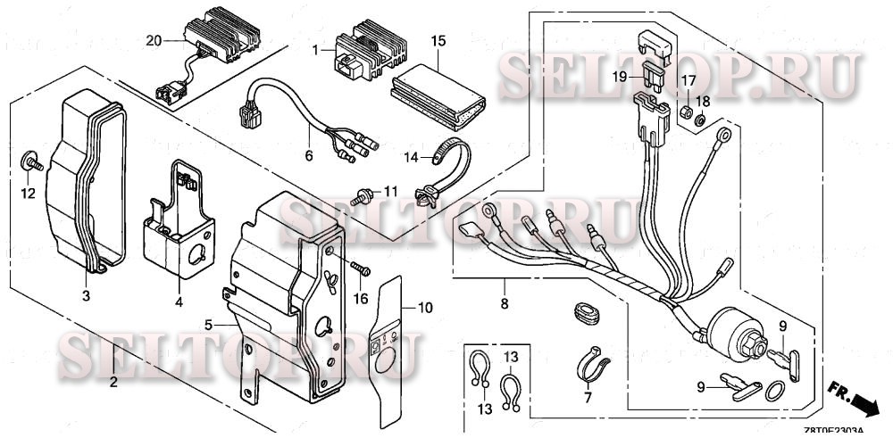 Блок управления (4) для Honda GX340UT2 PKT2