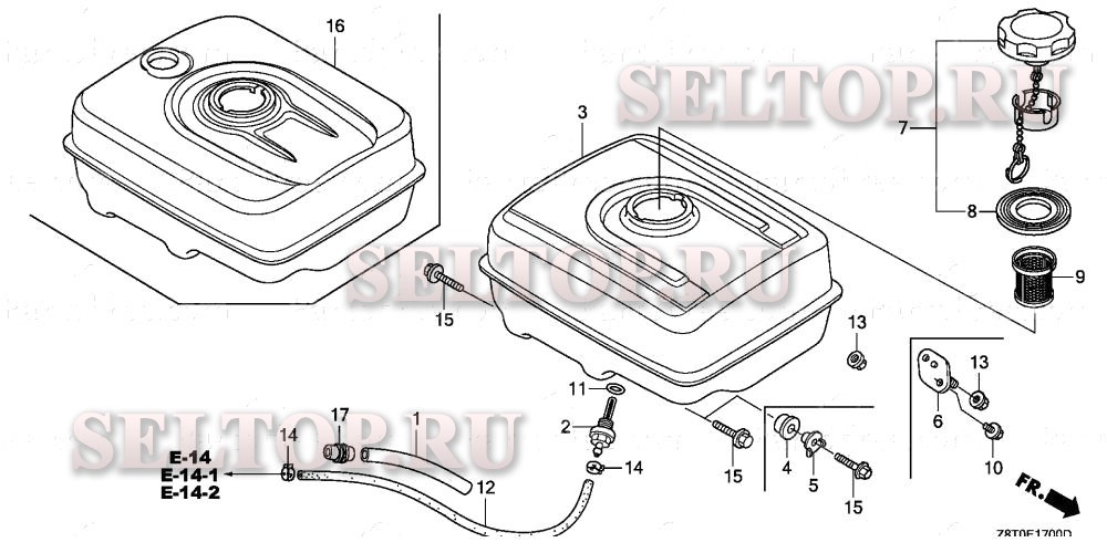 Топливный бак для Honda GX340UT2 PKT2