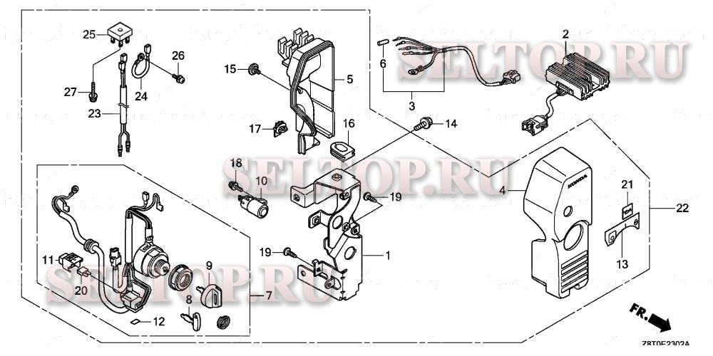 Блок управления (3) для Honda GX340UT2 QZAV