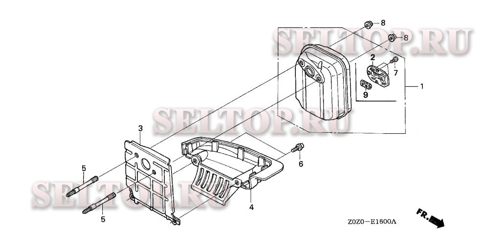 Глушитель для Honda GX35 SA2