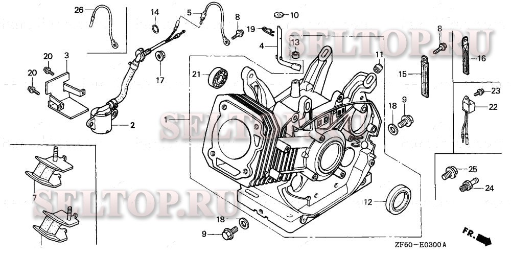 Блок цилиндров для Honda GX390K1 EN6