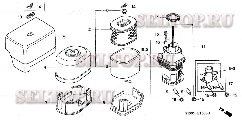 Воздушный фильтр (1) для Honda GX390K1 QAW/A