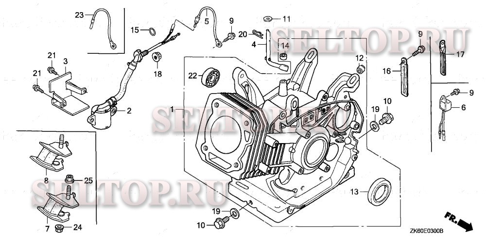 Блок цилиндров для Honda GX390K1 QDW9/A